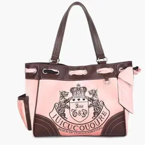 Y2K Aesthetic Velvet Tote Bag, Retro Juicy Style Black Pink Handbag, Large Capacity Shoulder Bag with Embroidery Detail，city bag