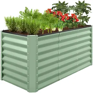 Best Choice Products 4x2x2ft Outdoor Metal Raised Garden Bed, Planter Box for Vegetables, Flowers, Herbs