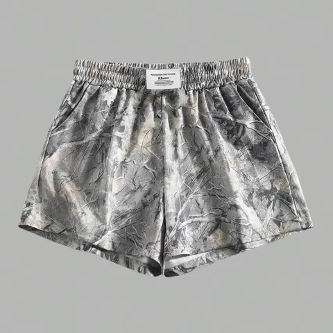 Women's Plain & Camouflage Print Knitted Shorts, Casual Comfy Breathable Lightweight Loose Fit Shorts for Summer, Ladies Bottoms for Daily Wear, Womenswear, Garment, Casual Fashionable Shorts