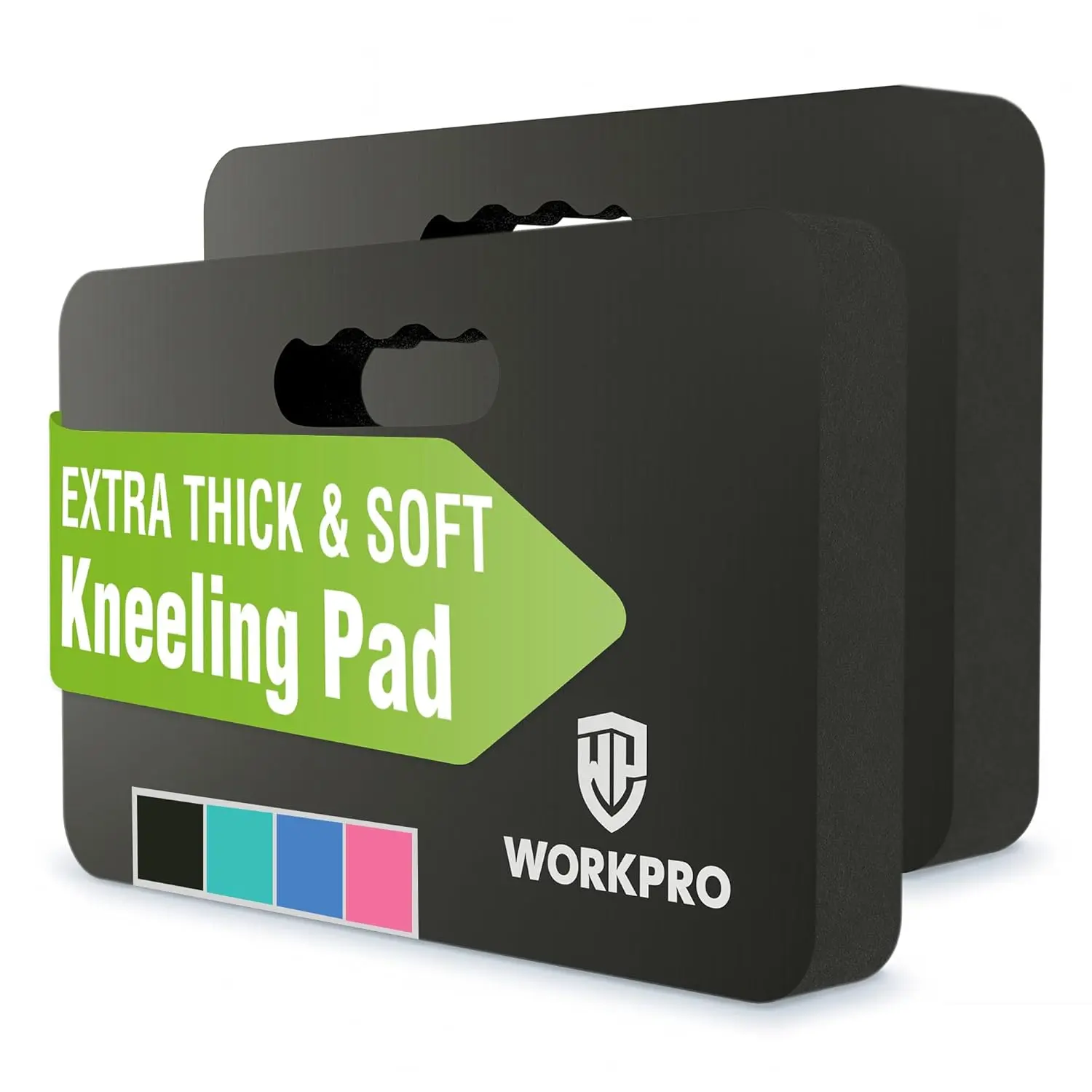 WORKPRO Extra Thick Kneeling Pad, 2 Pack, 17.5 X 11 X 1.5 In, Black | Soft NBR Foam Cushioning for Knee, Large Foam Kneeler Mat, for Gardening, Bathing Baby, Exercise, Workout Supplies