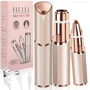 Eyebrow-Facial Hair Remover Women: Portable 2 in 1 ElectricShaver and Facial Trimmer -Rechargeable Eyebrow LipsBody Facial Razor ComfortFFSummitSupply7