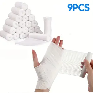 9 Rolls Elastic Bandage Wrap, Breathable Stretchy Care Bandages, Flexible Comfort Design, Finger Elbow Wrist Shoulder Leg Support