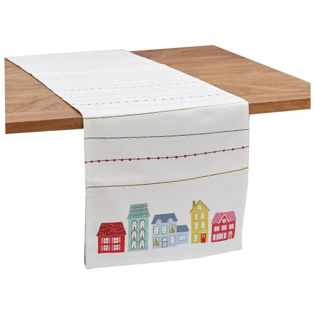 Village Lights Printed Table Runner by Valerie