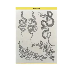 Pre-Drawn Tattoo Transfer Paper Roll, Pre-Drawn Patterned Tattoo Stencil Sheet, Ideal for Temporary Tattoos & Body Art Designs