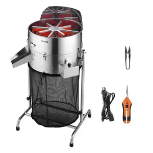 【FathersDayGift】VEVOR Electric Bud Leaf Trimmer, 18 in Tiltable Bud Trimmer with Sharp Stainless Steel Blades, Adjustable Speed, Hydroponic Cutting Machine with Collection Bag Hand Pruner & Scissors, for Leaves Buds