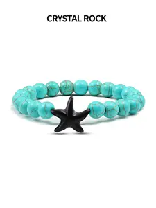 Adjustable Starfish Beaded Bracelet for Men & Women, Ocean-Inspired Jewelry for Beach Lovers, Perfect Gift for Any Occasion