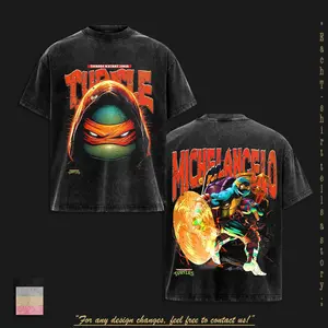 Teenage Mutant Ninja Turtles Premium Cotton Washed T-Shirt Mikey Inspired TMNT Fans Club T-Shirt, Character Image Comics Fans Shirt, Dark Superhero T-Shirt, Comic Book Fans T-Shirt, Superhero Graphic Tee.