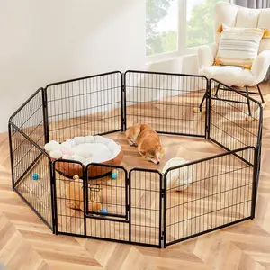 Sweet Furniture S - Pet Supplies Dog Playpen Indoor - Pet Fence Exercise Pen for Yard Gate 8 /16 Panels Foldable Puppy Crates with Doors Metal Dog Pen