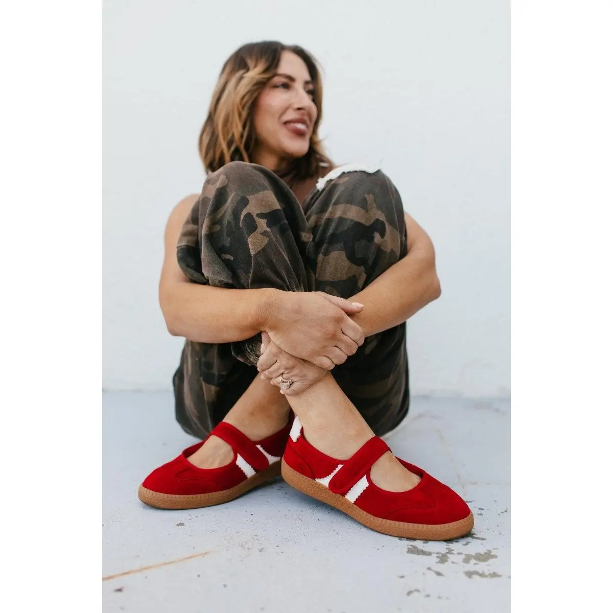 Corky's Red Faux Suede Calm Down Sneakers