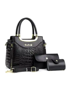 3-Piece Alligator Print Fashion Retro Crossbody Bag Set, Large Capacity Multi-Layer Shoulder & Crossbody Bag, Stylish Gift for Women