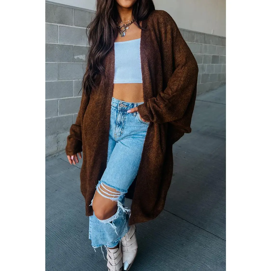 Lucy Cozy Cardigan - Camel drop shoulder cardigan sweater, Oversized, Comfy, Knitwear