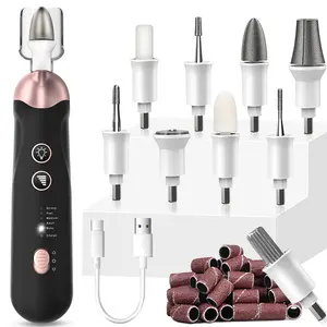 Electric Nail File Set Cordless Rechargeable 5 Speeds Manicure Pedicure Tool with 100pcs Drill Bits & Sanding Bands for Hand Foot Care The Best Gift