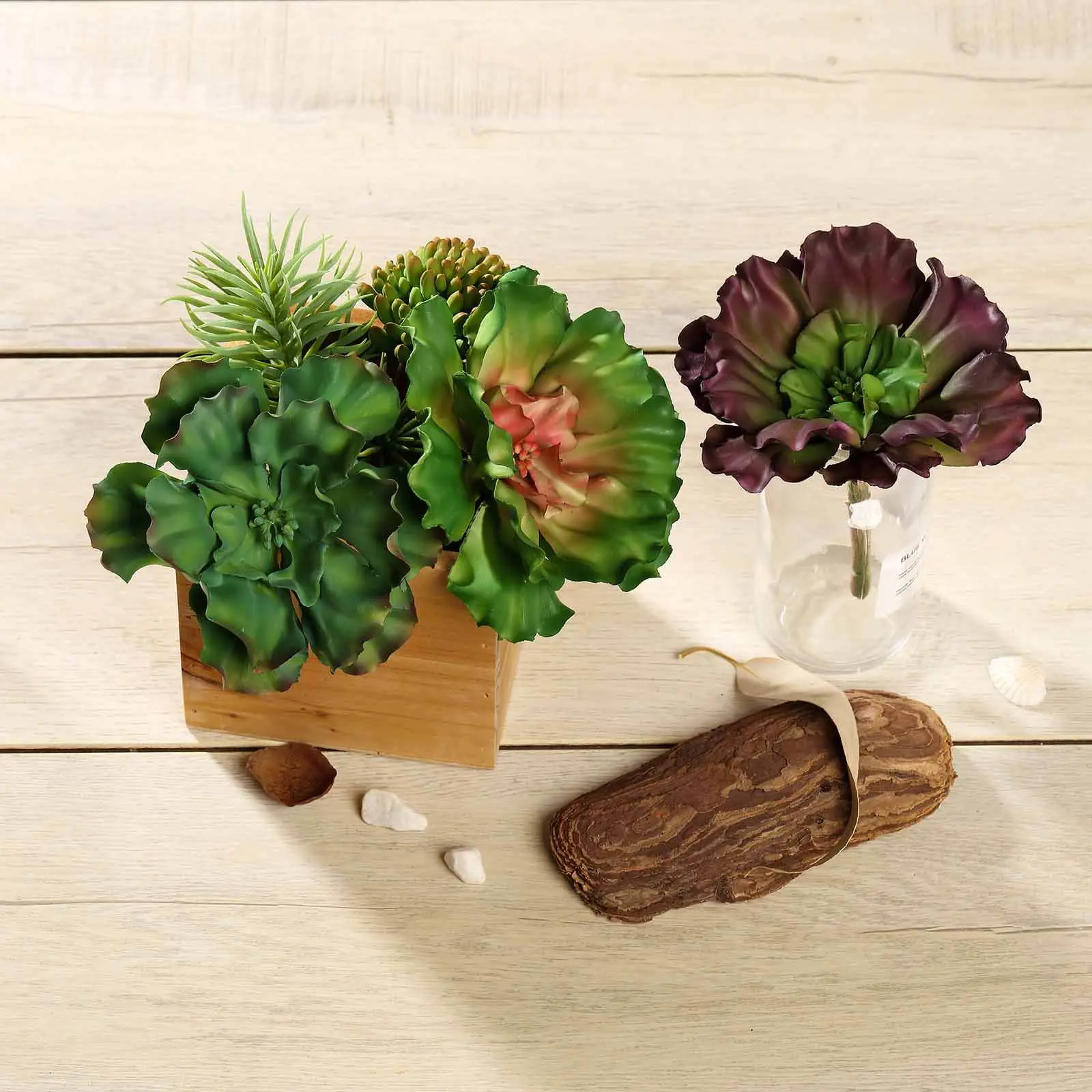 6-Inch Artificial PVC Wavy Kalanchoe Succulent Plants (3-Pack) - Artificial Flower, Plant Decor for Office, Bathroom, Birthday Decor, Decorative