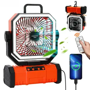Emergency Rechargeable Fan with Power Bank & LED Light - Long Running Battery for Survival, Camping & Power Outages