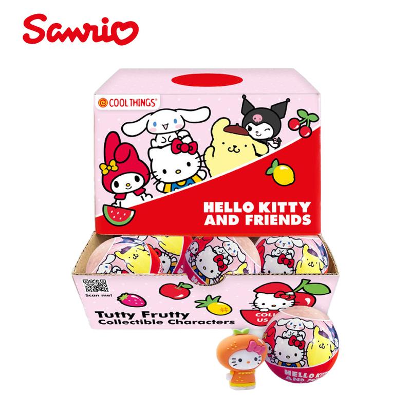 1PC Officially Sanrio Mystery Blind Box Blind Bags Cute Fruits Pattern Blind Ball A Surprise Series Random One Hello Kitty My Melody Kuromi Pompompurin Cinnamoroll 3D Anime Characters Collectible Merch Desktop Decor Christmas Gifts For Friends