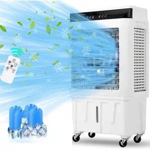Portable Evaporative Air Cooler, Swamp Cooler with 120° Oscillation, 3 Modes 3 Wind Speeds Water Cooling Fan, Indoor Outdoor Patio Garage Commercial Use