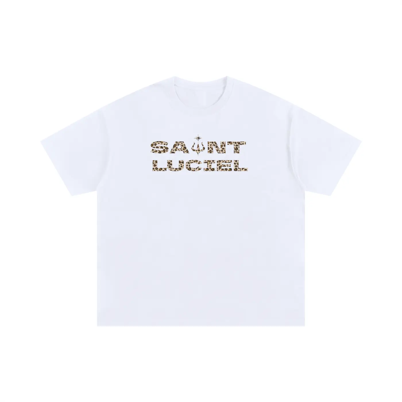 Saint Luciel Men's Oversized Leopard Print Streetwear T-Shirt, Soft & Smooth Premium Cotton for Casual Looks, Classic, Shortsleeve, Menswear, Tshirt