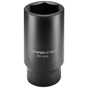 CARBYNE 1/2-Inch Drive 29 mm Deep Impact Socket, 6-Point | Chrome Molybdenum Steel | Axle Nut Socket