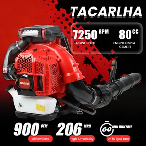 80CC Gas Backpack Leaf Blower, Ergonomic 2-Stroke Engine 900CFM Dust Blower, Lightweight Gasoline Leaf Snow Blower for Patio Cleaning, Lawn Care, Yard Work