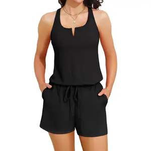 NIeyook Ribbed Romper Swimsuits Womens One Piece Swim Suit with Pockets Shorts V-Wire Bathing Suit 2026 Modest Swimwear