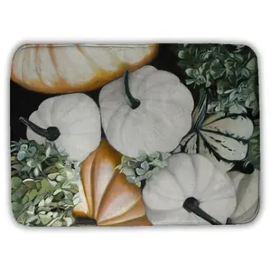 360 Stand Rectangle Microfiber Foam Bathroom Floor Mat, 17x24 in Fall Pumpkins Green, Absorbent Microfiber Cloth, Machine Washable, for Living Room Bathroom Decor