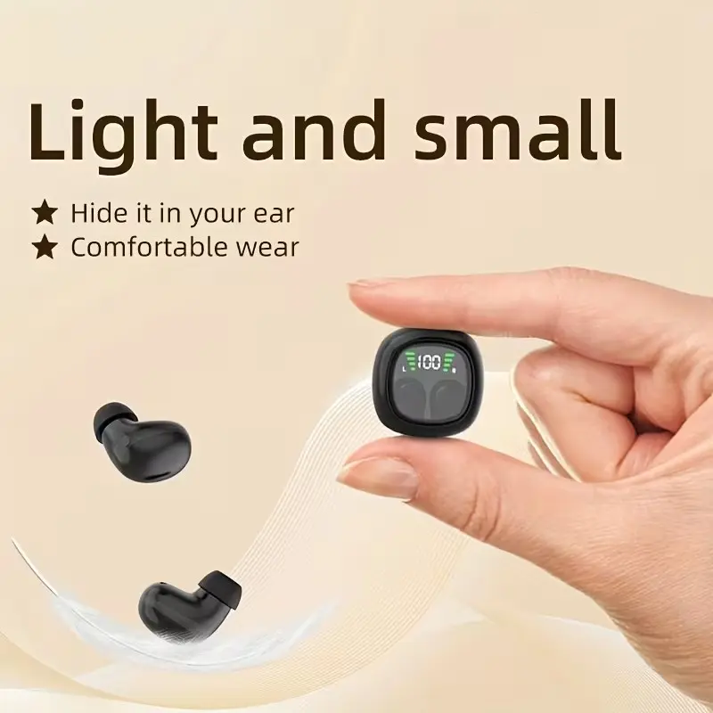 Mini Wireless Earphones, HD Call Quality, LED Battery Display, Music & Phone Calls, Portable Bluetooth-compatible Headphones for Daily Use