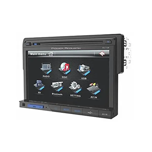 Power Acoustik 1DIN Touchscreen DVD-MP3 Receiver with Detachable Face USB-SD & Bluetooth Ready