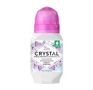 CRYSTAL Mineral Deodorant Roll-On Unscented Body Deodorant With 24-Hour Odor Protection, Aluminum Chloride & Paraben Free, 2.25 FL OZ (Packaging May Vary)