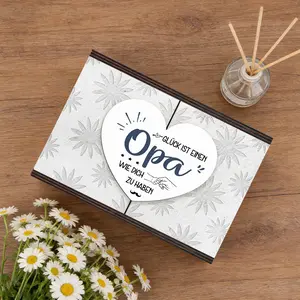 1pc Wooden gift box and clothing box, themed "Happiness is Having a Grandfather Like You, " suitable as a Christmas/Easter/Father's Day/Mother's Day/birthday gift for family/friends/loved ones, home decoration.