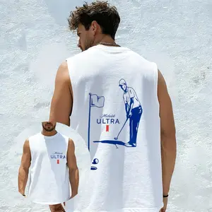 Michelob Ultra Golf Graphic Tank Top, Retro Golfer Sleeveless Shirt, Unisex Cotton Casual Top for Beer & Golf Lovers, Sporty Streetwear for Men and Women, Novelty Gift Idea