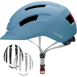 Adult Urban Style Dual-Certified Bike Helmet for Men - Adjustable Fit System, Integrated Safety Light, Lightweight Polycarbonate Construction, m-Bikes Compatible