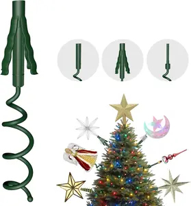 Christmas Tree Topper Holder -Universal Twist On Tree Topper Stabilizer Xmas Tree Topper Support Adjustable Secure Attachment for Star Angel Snowflake Ornaments Fit Most Christmas Trees & Topper Bases