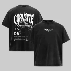 Corvette C6 Vintage Graphic T-Shirt Acid Racing Car Tee 100% Cotton Crewneck Short Sleeve Unisex Top for Men & Boys Classic Sports Car Merch