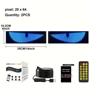 Devil Eyes Light For Cars, Colorful Eye Lamp Soft Screen For Car Windows, DIY Text Pattern LED Film Screen With APP Control, Large Programmable Flexible LED Screen car  led  display