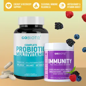 GoBiotix Multi-Immunity Bundle - Complete Probiotic Multivitamin & Immunity Fizz Wellness Booster for Enhanced Immune Health