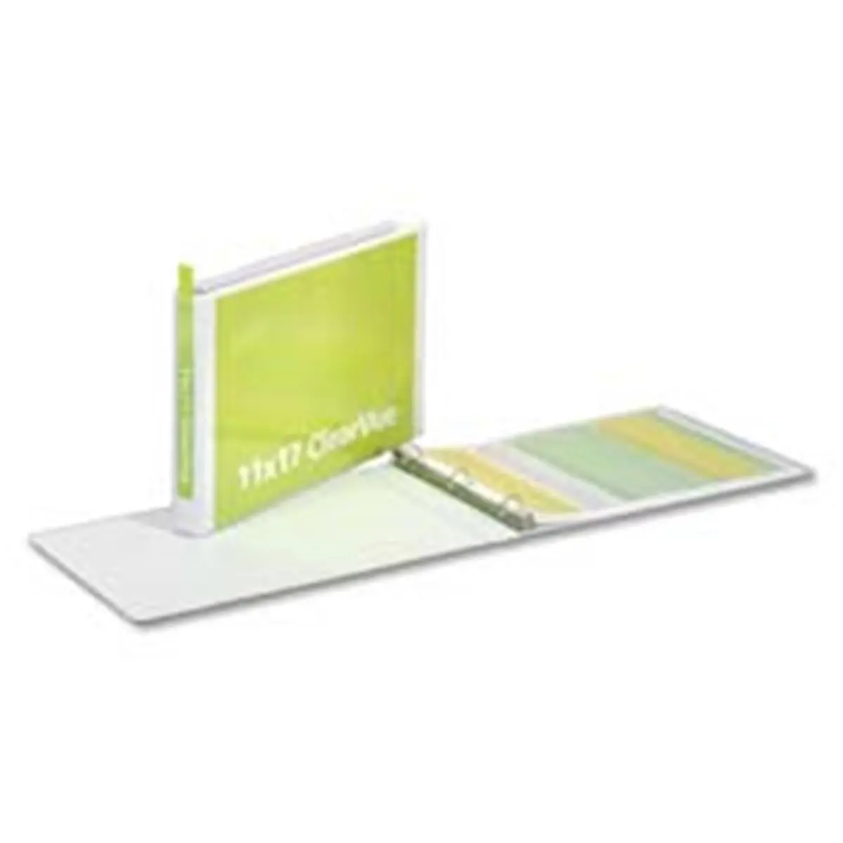 Cardinal Brands Inc CRD22112CB Clearvue Slant D-Ring Binders - 11x17 Size, 1in Capacity, White, Transparent Cover, Holds Tabloid Docs, 63% Recycled Material, Holds 25% More Material, Free Templates, Spreadsheet-Compatible, Contains 63 Percent Recycled Mat