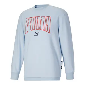 PUMA Mens Classics Now & Then Crew Neck Sweatshirt Casual - Blue