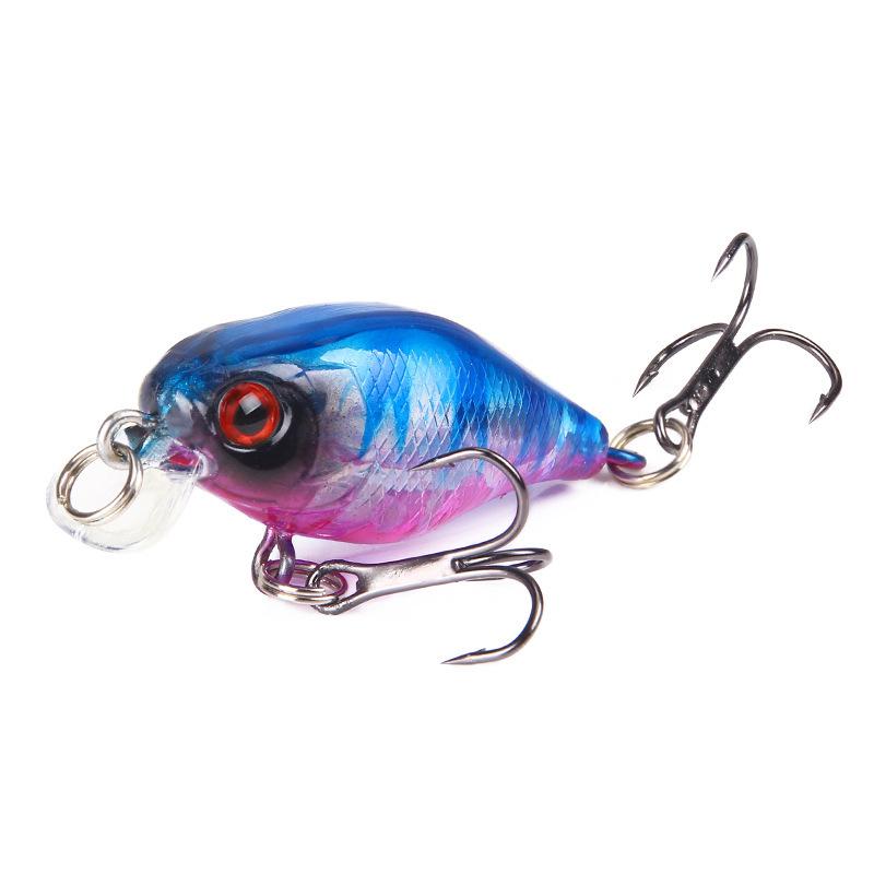 「SW」 5-Pack Mini Crankbaits - 1.57inch/4.6g Realistic Wobbling Lures with Treble Hooks, 5 Vibrant Colors for Bass & Trout