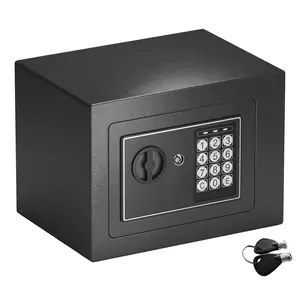 Digital Steel Electronic Keypad Safe - Cash Box with Lock, Money Safe for Cash, 2-Keys Security Box for Home Office Use