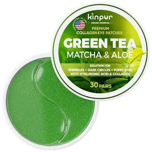 60 PCS Under Eye Patches for Puffy Eyes Dark Circles Eye Bags Green Tea Matcha Aloe Natural Skincare Hydrating Eye Masks Hyaluronic Acid Refresh Soothe Revitalize
