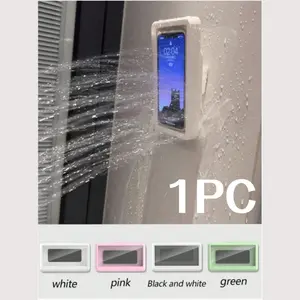 360 Degree Rotating Waterproof Phone Case, No Drilling Required, Touchscreen Function, Suitable for Bathroom & Kitchen Use