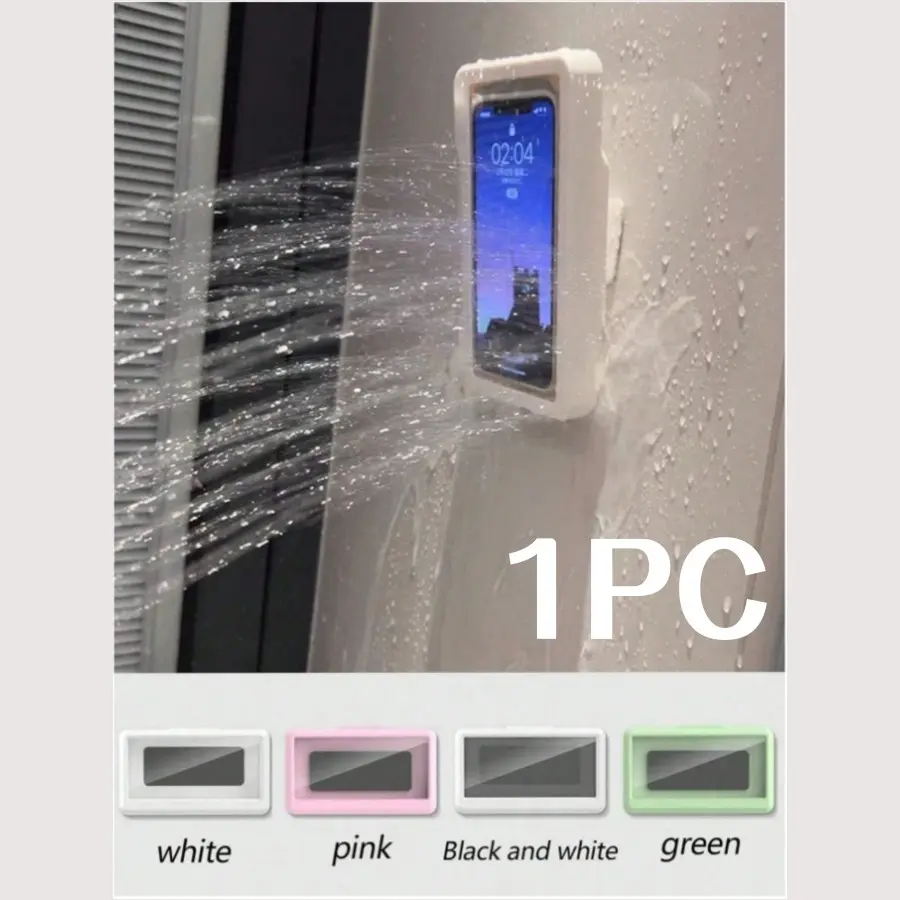 360 Degree Rotating Waterproof Phone Case, No Drilling Required, Touchscreen Function, Suitable for Bathroom & Kitchen Use, Mount, Multipurpose Phone Holder