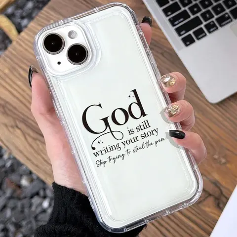 Fashion Letter Pattern Clear Phone Case, Anti-drop Cellphone Protective Case, Shockproof Mobile Phone Cover for iPhone Series Accessories