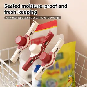 Snack Clamp Organizer & Food Bag Clips 2-Pack 13.7x3.5x5cm Resealable Pouring Design Easy Grip for Kids Seniors Travel Home Dorm Storage Compact Utensils Double-tooth mark design Close occlusion