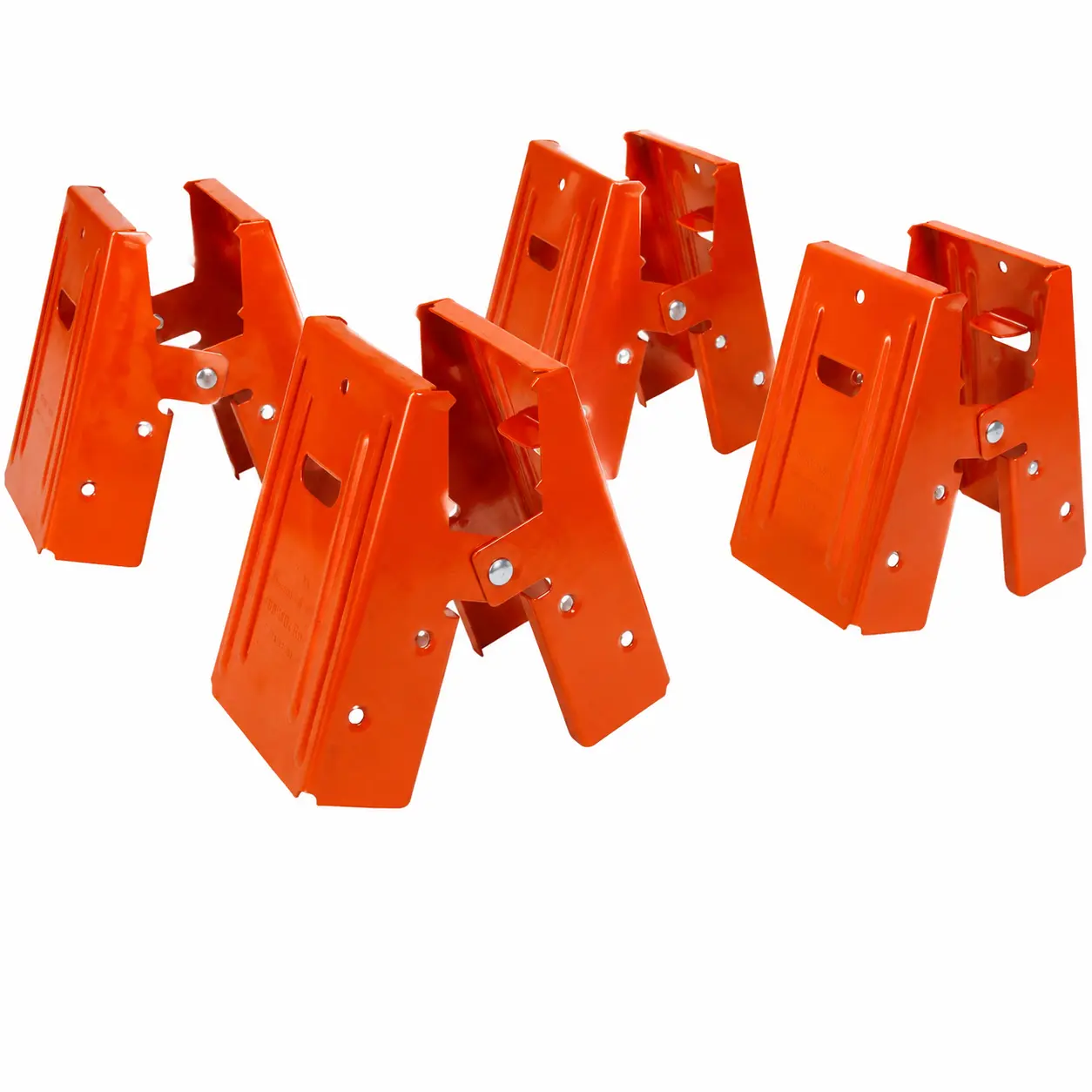 4Pcs Heavy Duty Sawhorse Brackets for 2x4 Lumber, Metal Saw Horse Clamps with Secure Down Clamp, Woodworking DIY & Construction Support