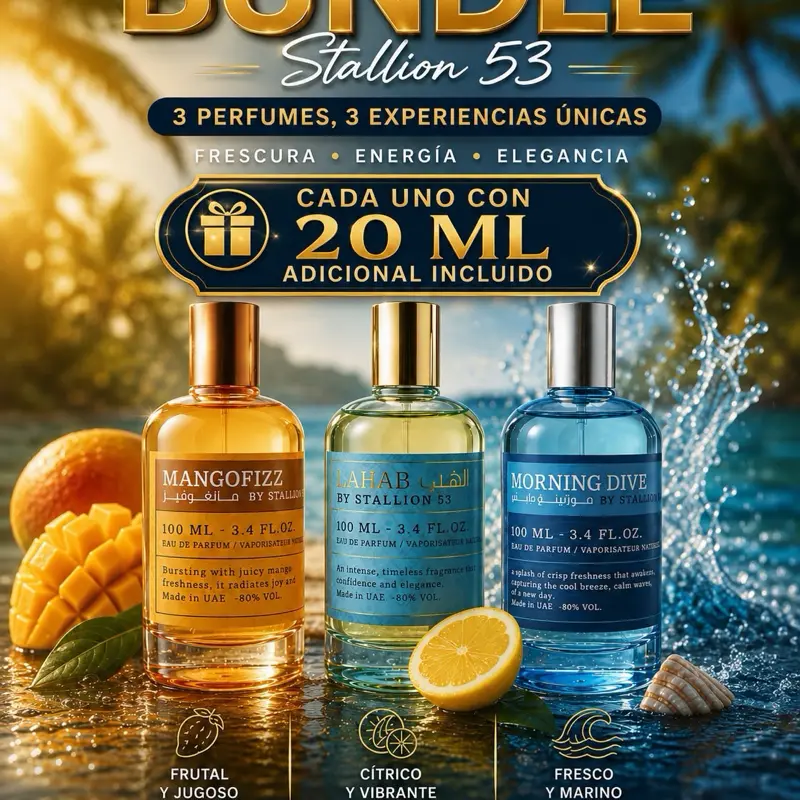Stallion 53 Bundle - 3pcs 3.4oz + 20ml travel size- Eau de Parfum - Unisex