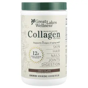 Great Lakes Wellness Grass-Fed Bovine Collagen Peptides, Chocolate, 10 oz (284 g)