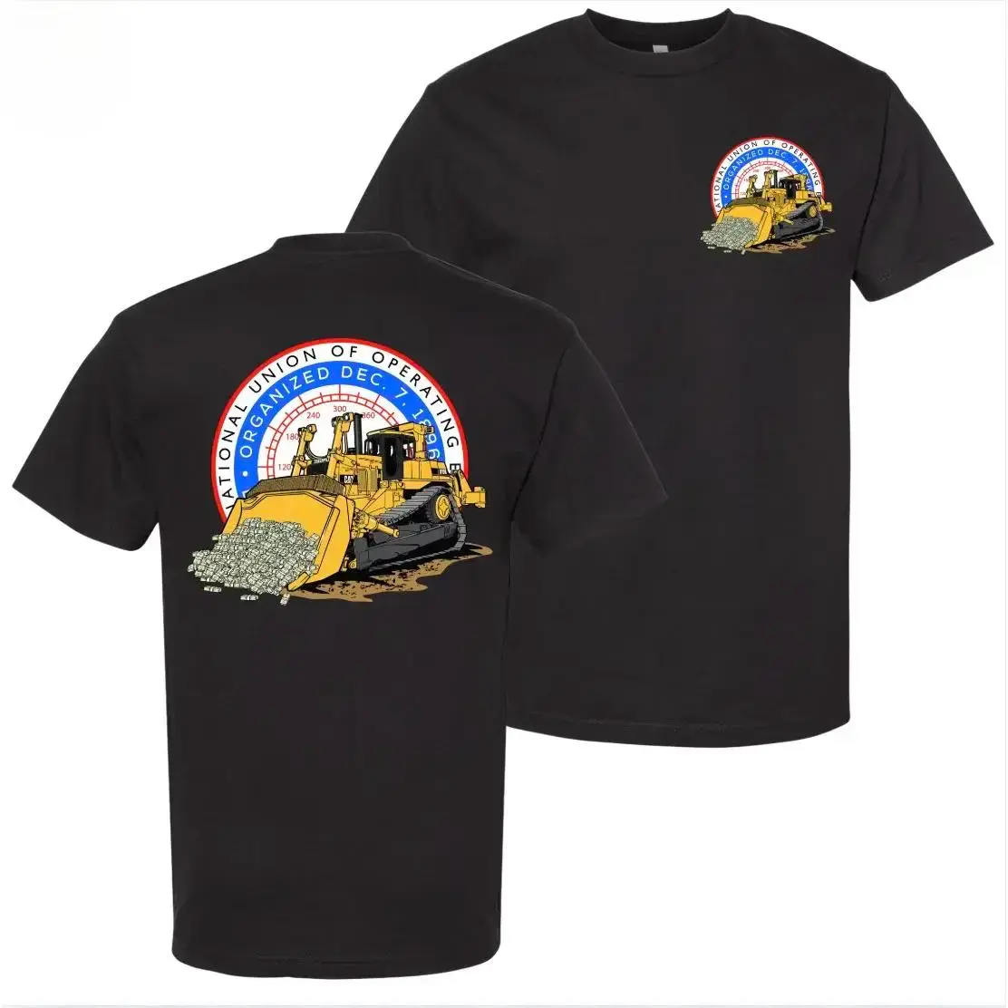Men's Short-Sleeve Cotton T-Shirt - Classic Casual Menswear Clothes, Union Heavy Equipment Operator Graphic Top for Tradesman Construction Workers