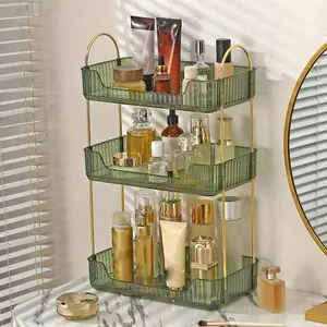 3 Layer Cosmetic Storage Rack, Clear Makeup Organizer, Multi-Layer Cosmetic Storage Rack, Home Organizer for Bathroom, Bedroom, Living Room, Boxes, Cosmetics Organizer Storage