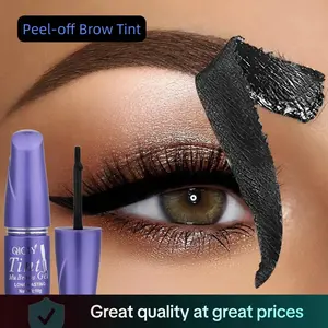 Easy Peel-Off Eyebrow Gel-Waterproof &Sweatproof, Long-Lasting Black or Brown TattooTint, Film Forming, Medium Coverage for All SkinTypes